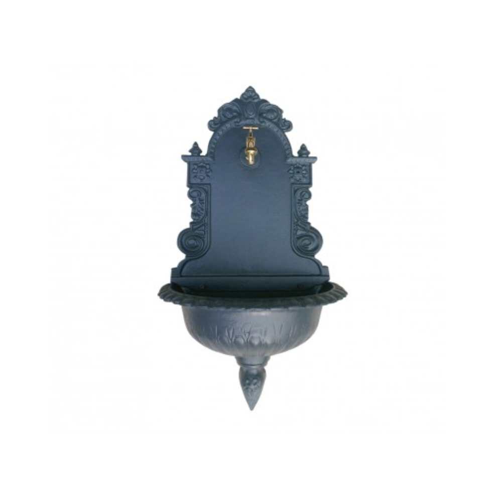 Fontana a Muro Tirolo in Ghisa Antracite – 45x25x80 cm