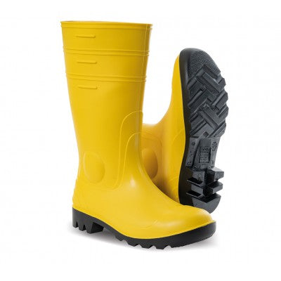 Stivali di Sicurezza S5 SRC Ginocchio in PVC Gialli con Puntale e Suola in Acciaio