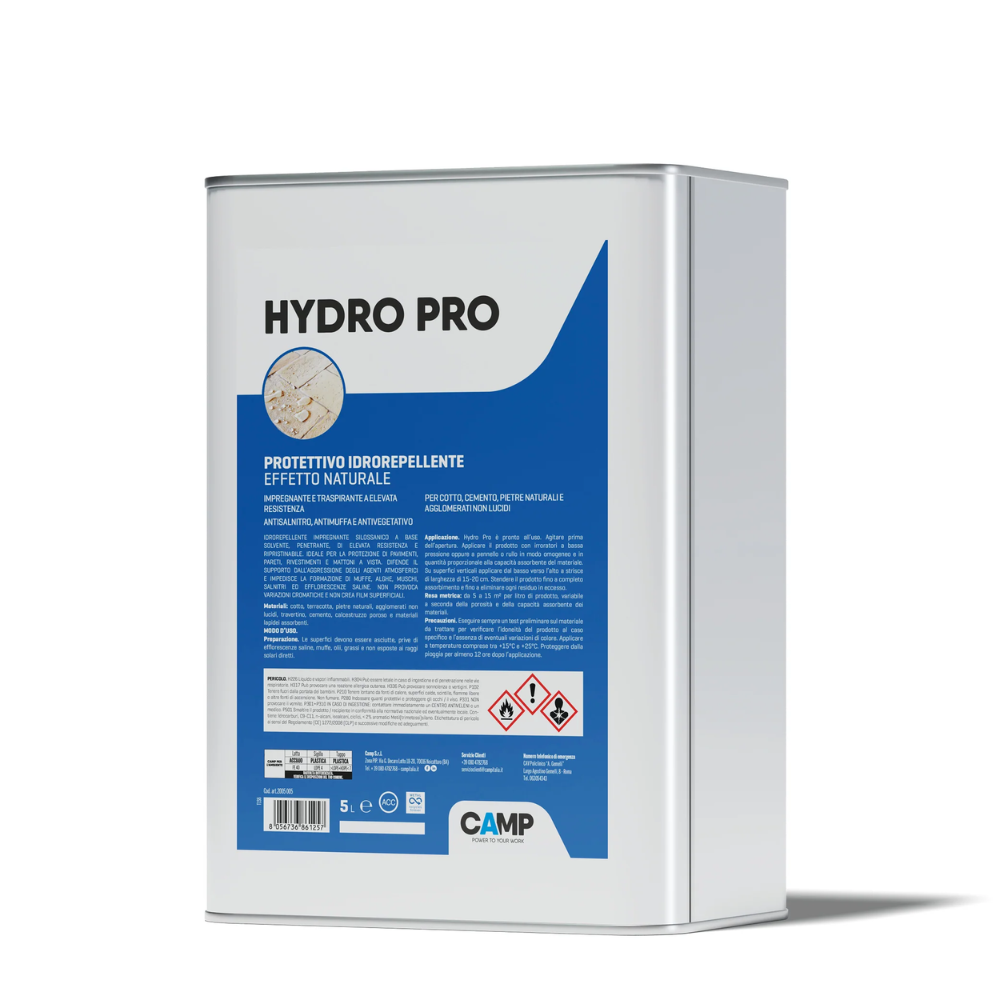 Idrorepellente Universale Base Solvente – Protezione Silossanica per Pavimenti e Facciate Camp Hidro Pro