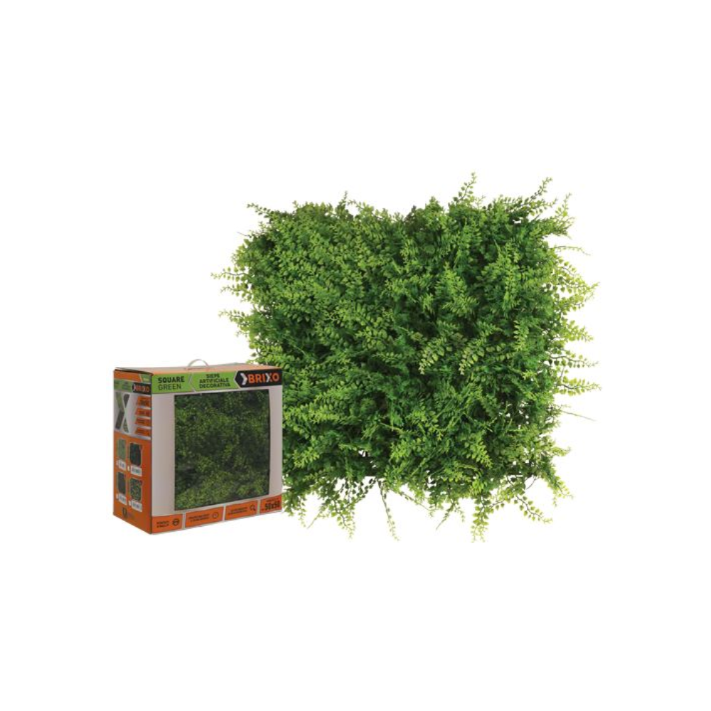 Siepe Artificiale in Pannelli Brixo Squaregreen Felce | 3 m² – Modulare, Resistente ai Raggi UV e Facile da Installare