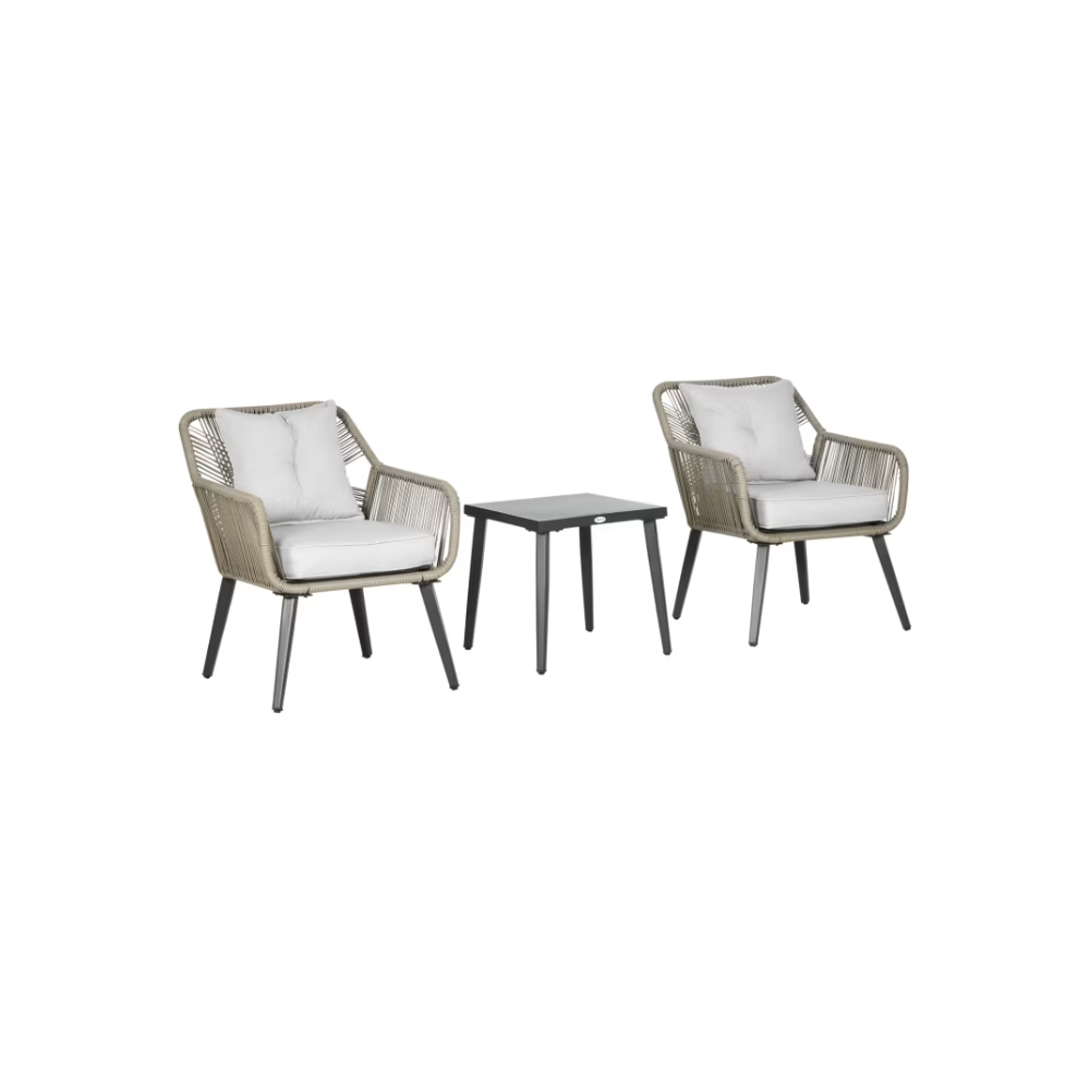 Salottino Set Radical in Rattan PE e Acciaio | 3 Pezzi per Giardino e Terrazzo – Comfort e Stile