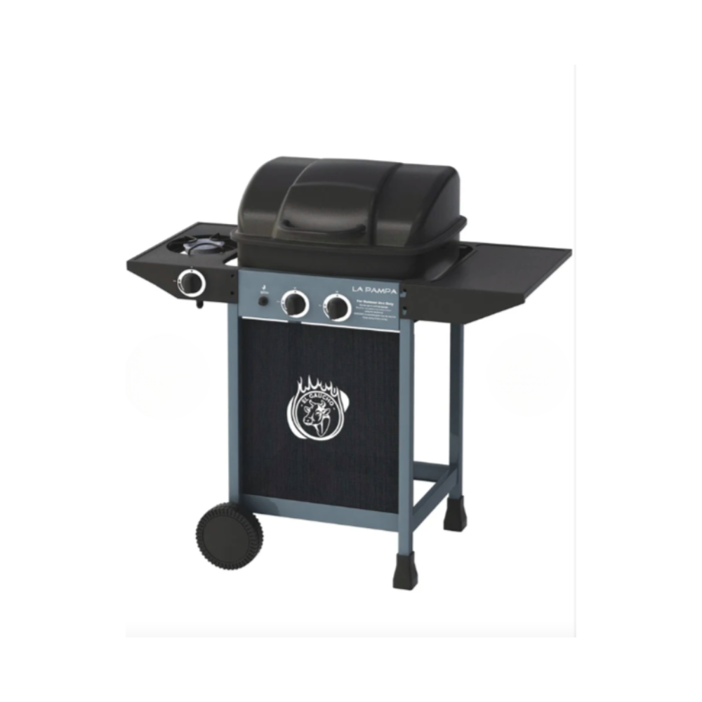 Barbecue a Gas La Pampa Plus – Con Fornello Laterale e Coperchio con Termometro
