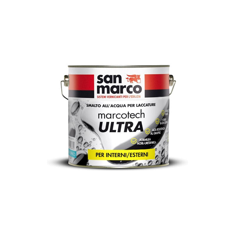 Smalto All’Acqua Bianco Opaco – San Marco Marcotech Ultra AU10 – Interni/Esterni Ultra-Resistente
