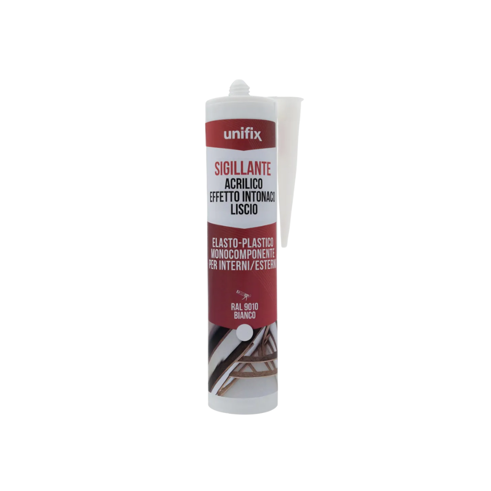Sigillante Acrilico Intonaco Liscio 310 ml – Bianco, per Facciate e Interni