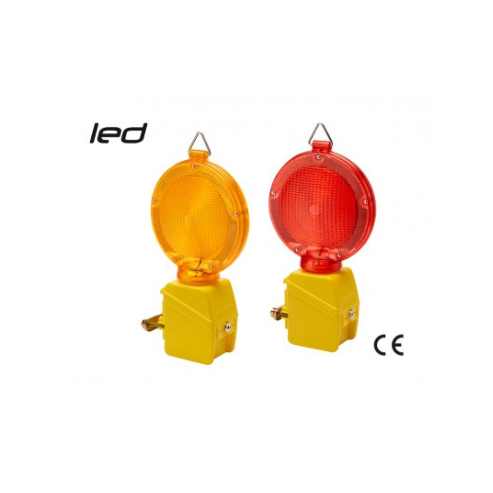 Lampada Stradale da Cantiere a LED | Luce Fissa e Lampeggiante con Staffa di Fissaggio