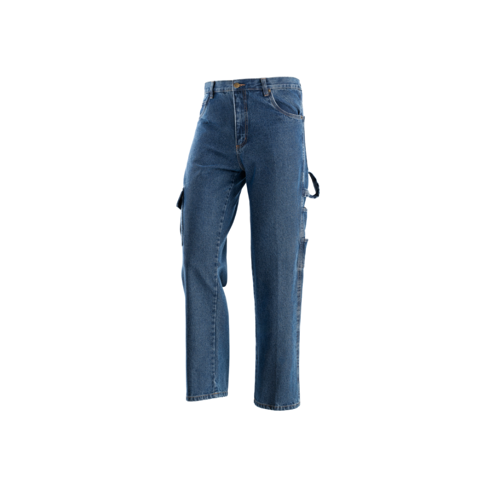 Jeans Multitasche Neri in 100% Cotone | Modello Lavoro, Resistente e Funzionale – Blu Denim