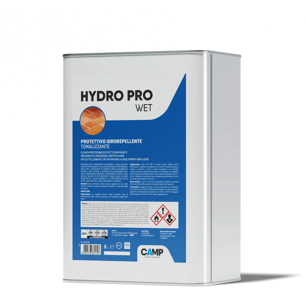 Idrorepellente Ravvivante Base Solvente – Protezione e Effetto Bagnato per Pietre e Cotto Hidro Pro Wet