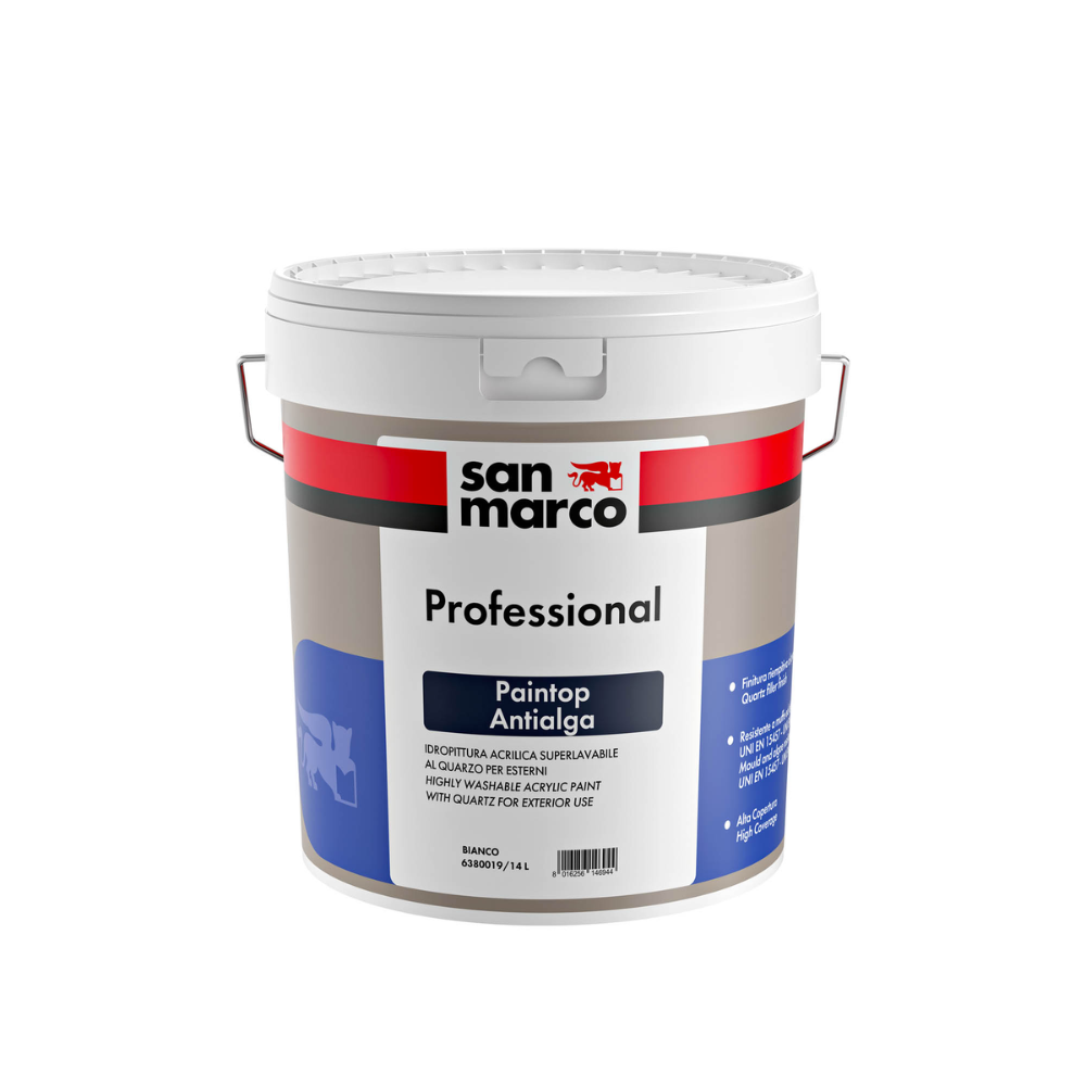 Idropittura al Quarzo Antialga – San Marco Paintop – Esterni Antimuffa Bianco