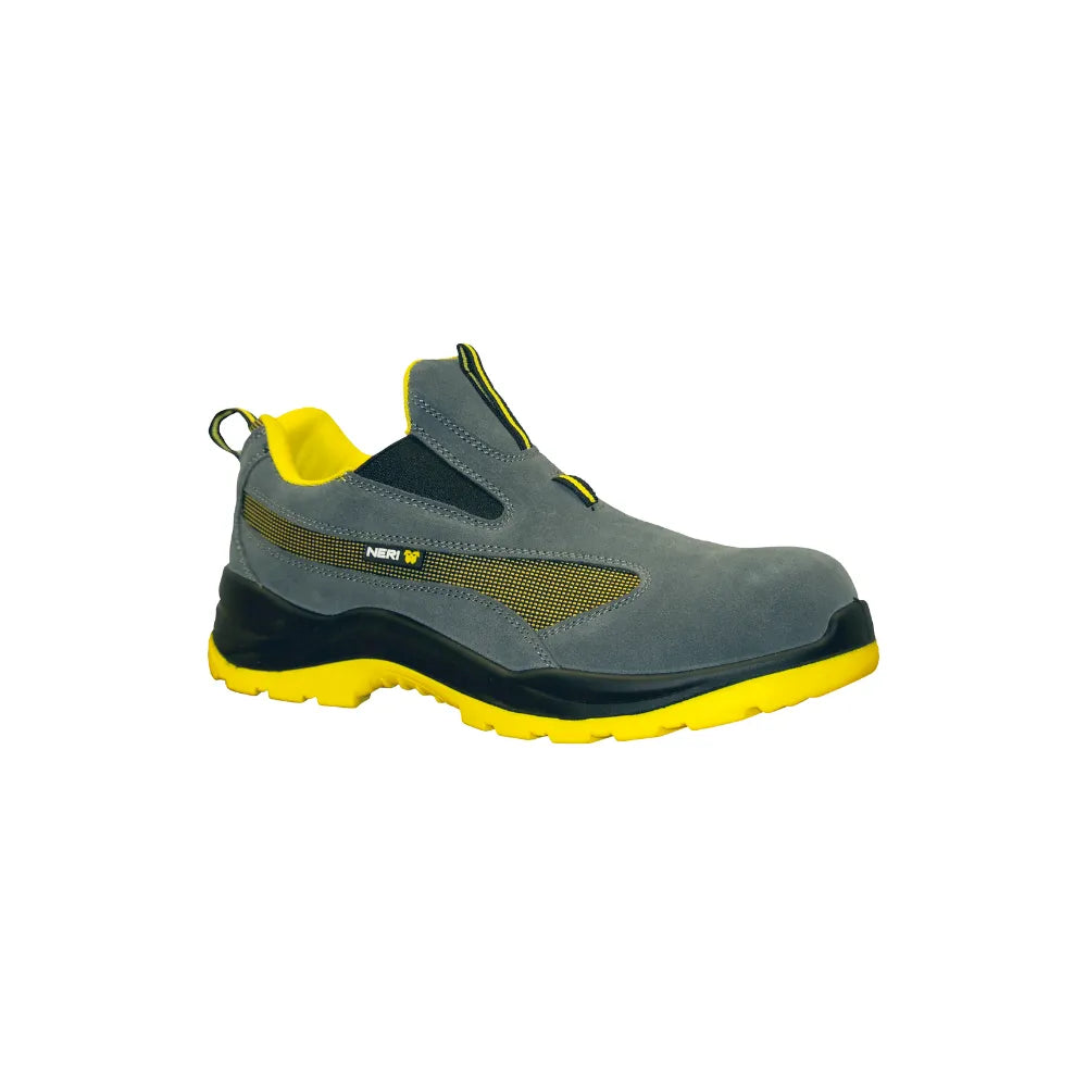 Scarpe Slip On Neri Estoril Protettiva Bassa in Crosta Bovino Scamosciata